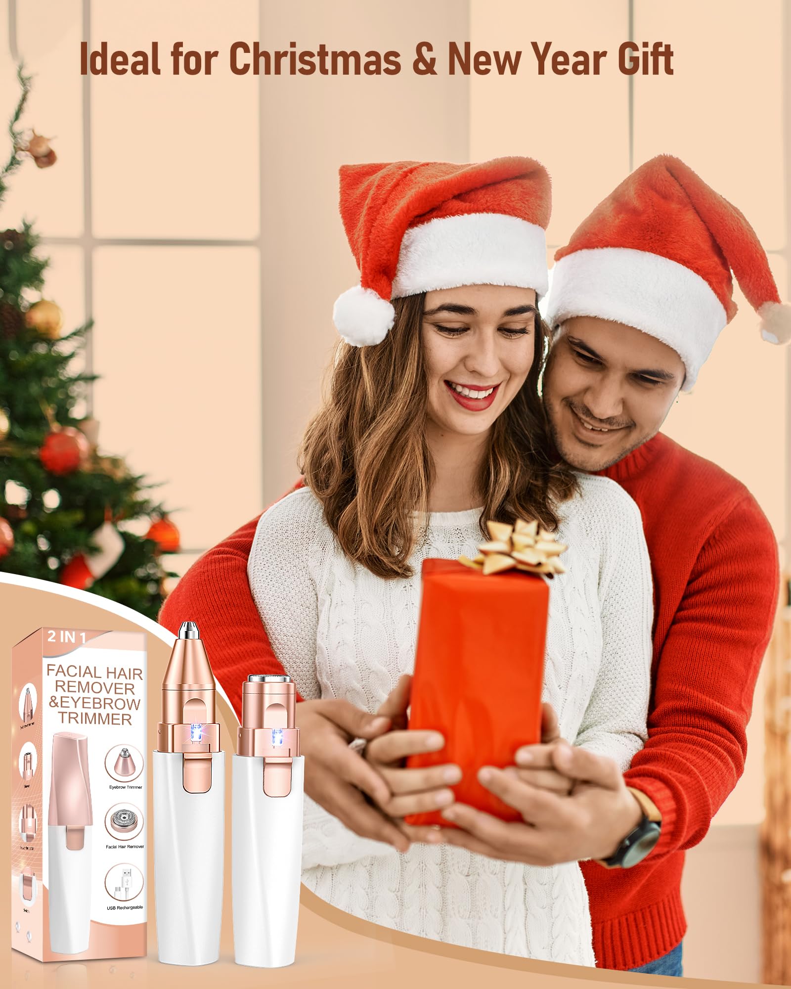 Rasuradora Facial Mujer recortadora de cejas electrica: iFANZETECH Rasuradora Facial Electrica Eliminar el Vello sin Dolor con Luz Smartlight Labio Superior, Barbilla, Mejillas y Cejas Regalo Mujer — view 8