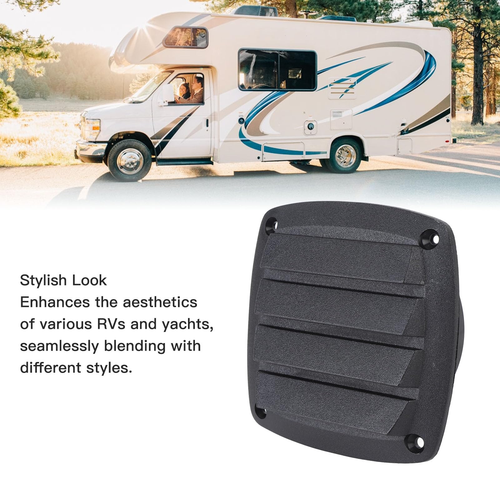 SIXRUN Grille d'Aération 10,16 cm, Protection Contre Les Insectes, Ventilation Extérieure pour Camping-Car, Caravane