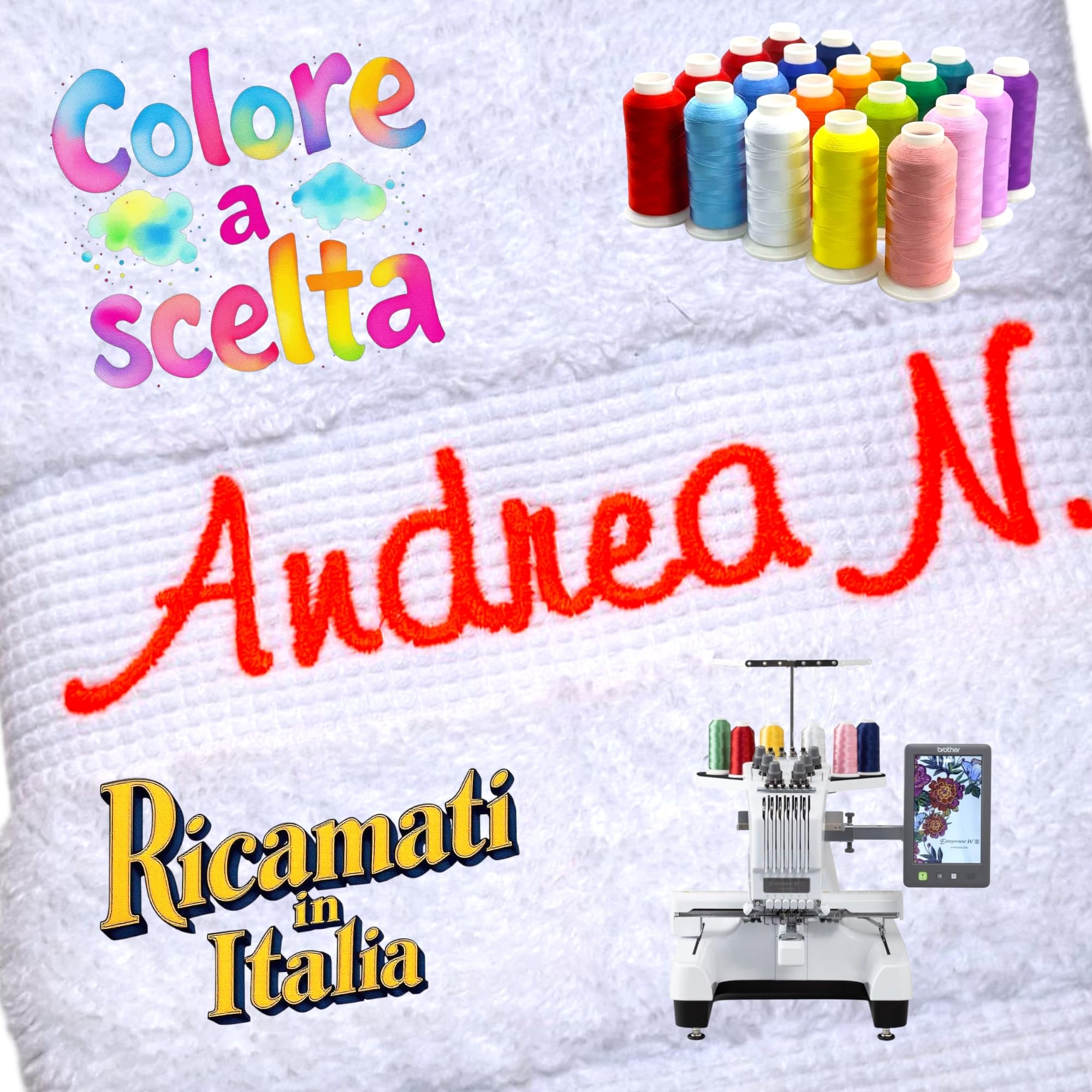 Asciugamani asilo personalizzati con ricamo. Set asilo 3 pezzi per bambini colore a scelta. Asciugamani con asola in 100% cotone (3, 60x40 cm)