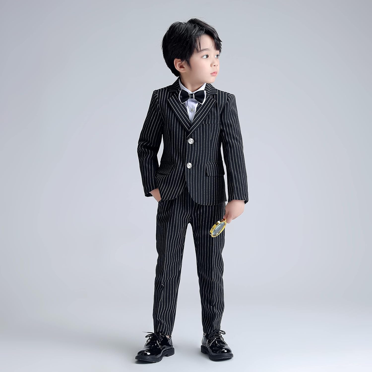 LOLANTA Boys Suit Wedding Ring Bearer Outfit Kids Suit Set, Blazer Pants Bow Tie Dress Clothes Formal Wear - Image 2