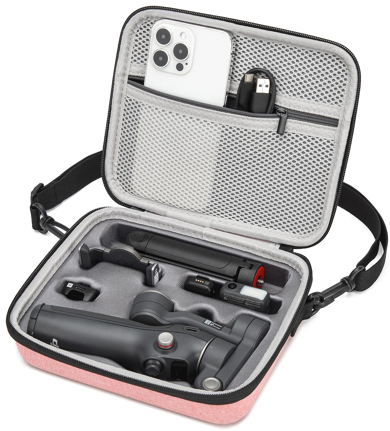 FRETHIND Osmo Mobile 7P Torba Twarda Etui Przenośna Torba na DJI Osmo Mobile 7/7P Gimbal Stabilizator Vlog Combo Akcesoria Torba podróżna (Różowy)