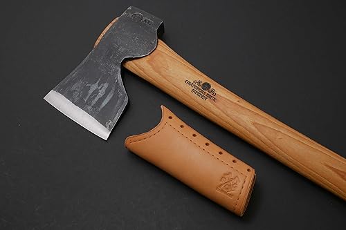 Vista 35 de Les Stroud - Protector de mango de hacha de cuero, collar (Wetterlings Bushman, marrón)