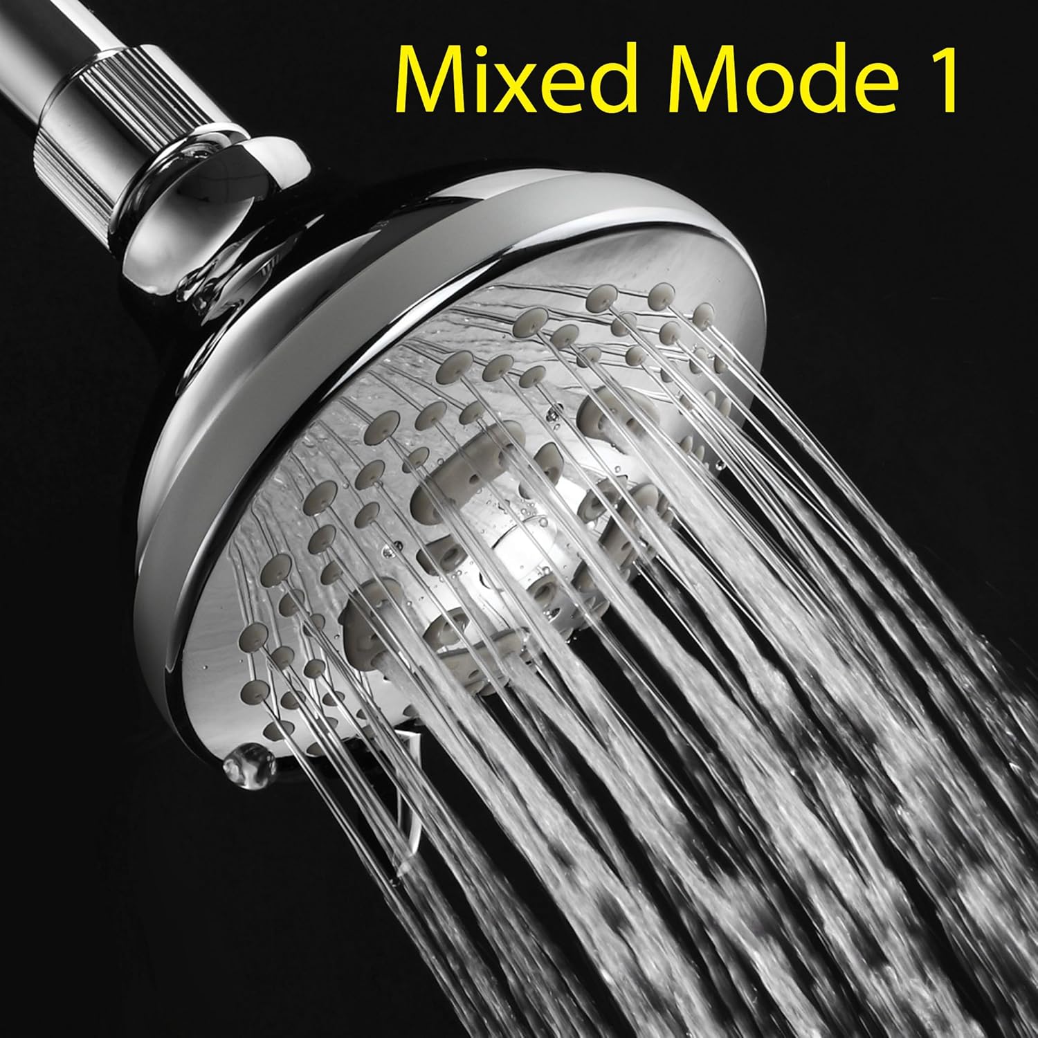 HOTEL SPA - Shower Head High Pressure with High Flow Showerhead - 4.25 Inch Rain Shower Head - Chrome Shower Heads, 7-Setting, French Designer Collection, Showerspa (Chrome)