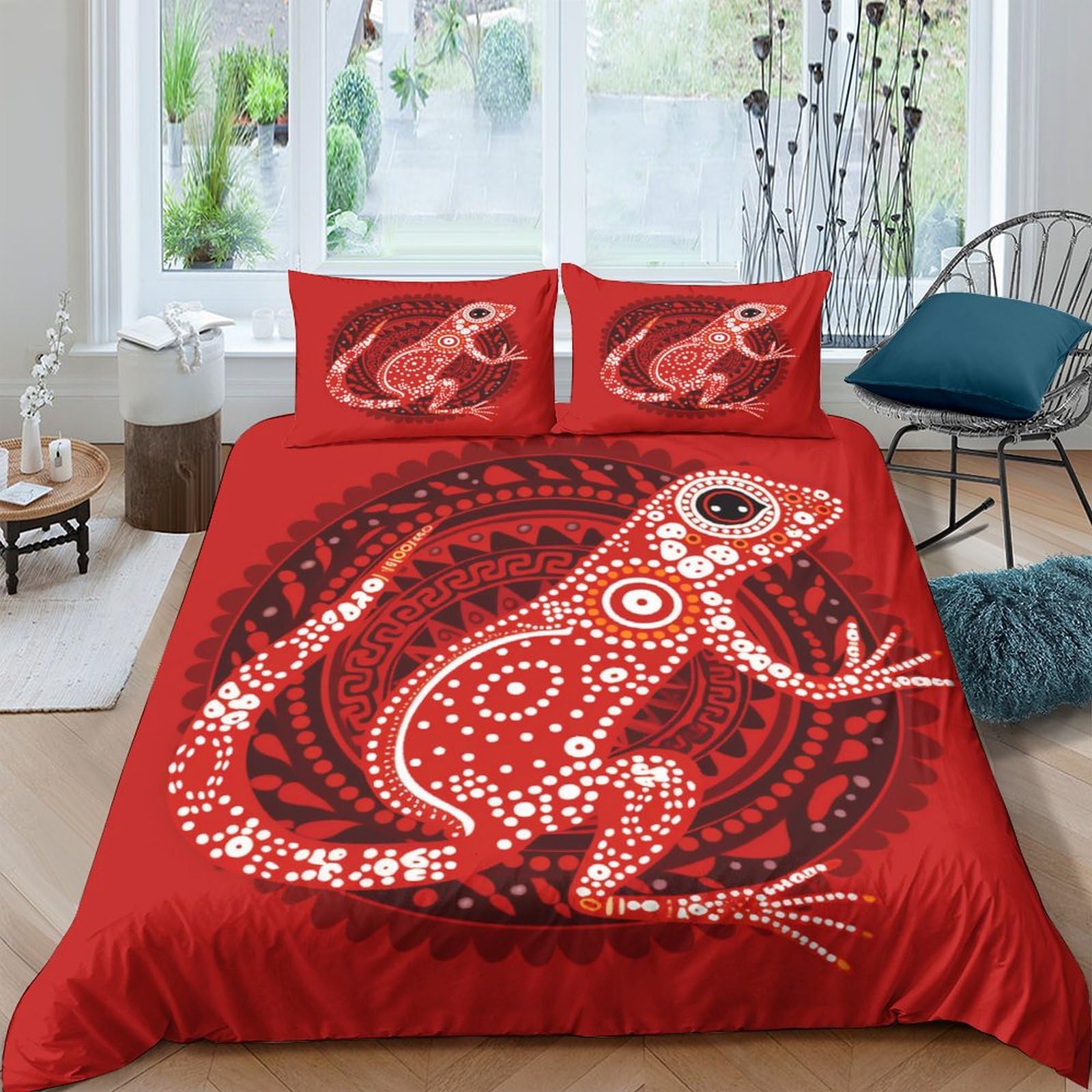 Housse de couette anti-acarien Geckos microfibre douce lit King Size