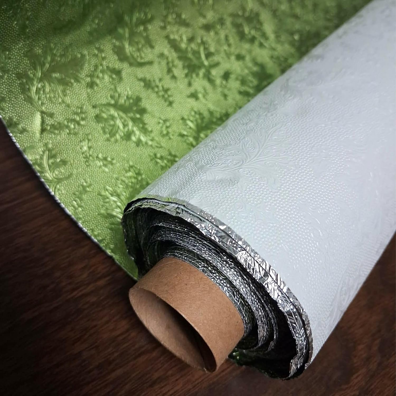 Oasis Supply Florist Foil Roll – Fern Leaf Embossed Design, 20" x 30' | High-Quality Wrap for Cake Boards, Gift Baskets & Floral Arrangements, 20IN x 30FT, WHITE