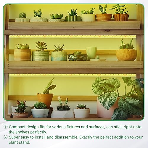 Miniatura 6 de iPower Tiras de luz LED de 40 W para plantas de interior con temporizador de encendidoapagado automático de 3912 horas, 10 niveles regulables, 48