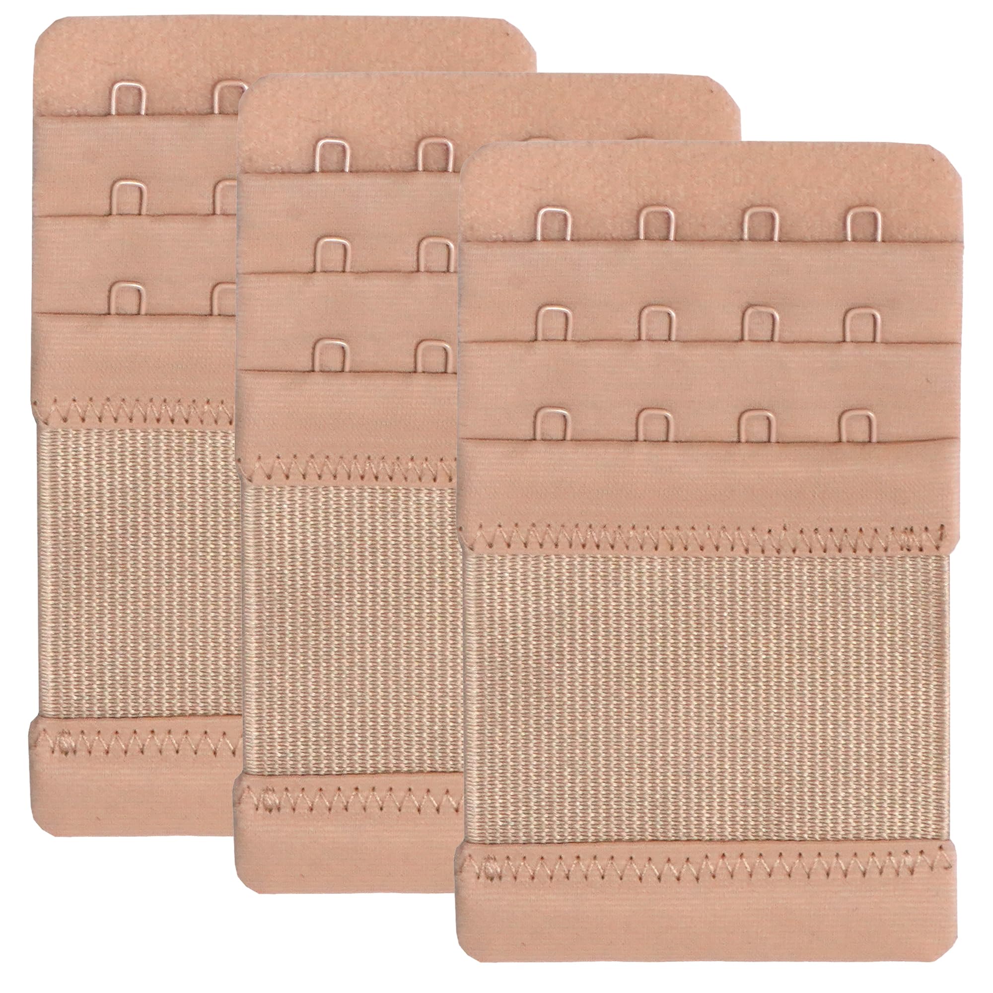 Bra Extenders 4 Hook Soft Stretchy Bra Extension 4 Hooks, Pack of 3