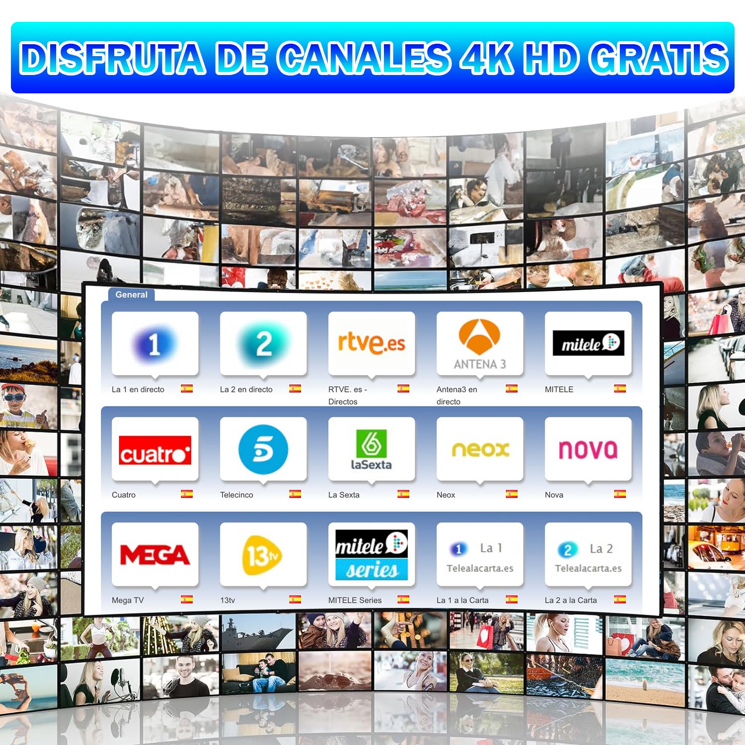 Antena TV Interior, Antena TDT para Smart TV, Antena TV Portatil con Amplificador y Base Magnética, 80KM+ Recepción de Larga Distancia, Compatible con 4K 1080P (VHF/UHF/DVB-T/DVB-T2)