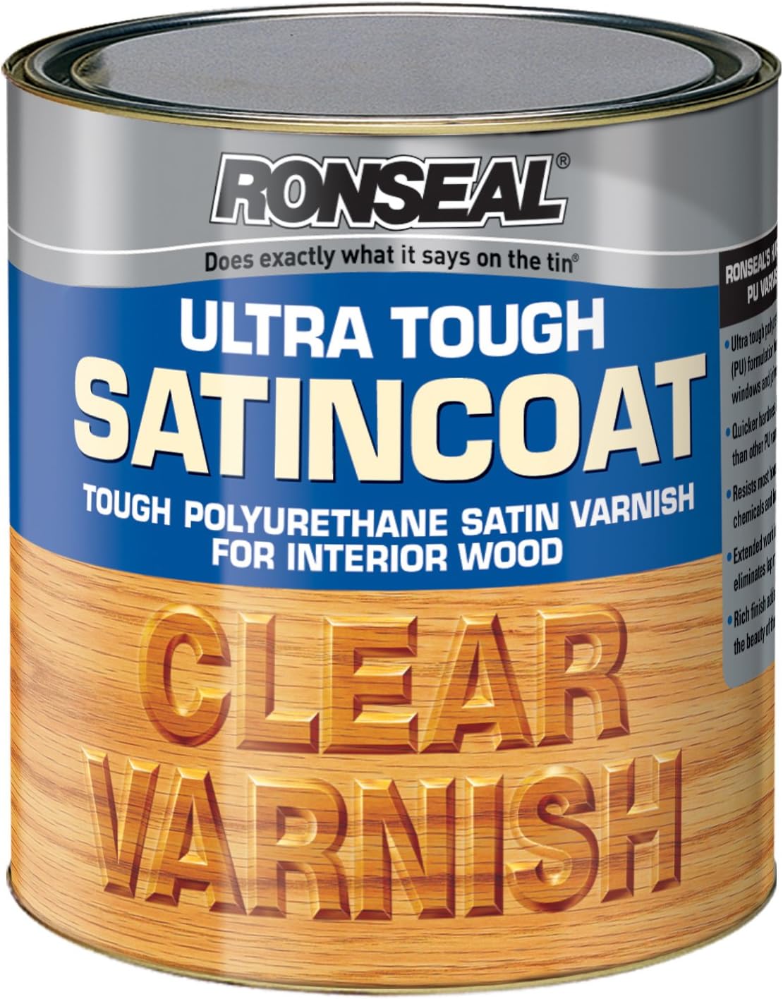 Ronseal UTVSC250 250ml Ultra Tough Internal Clear Satincoat Varnish