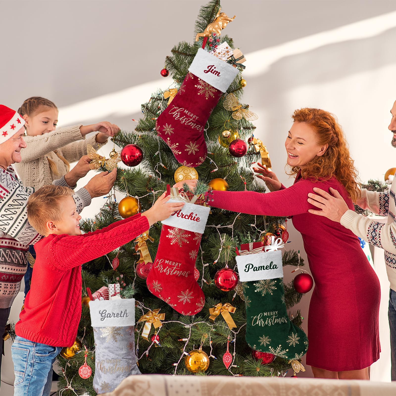Custom4U Chaussettes De Noël Personnalisées Avec Prénoms