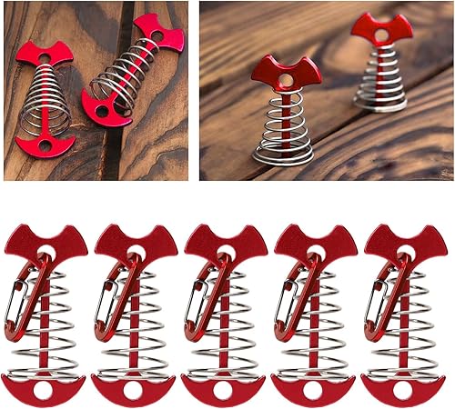 Miniatura 5 de Tgoon Estacas para tienda de campaña Fishbone hebilla de resorte ajustable 5 piezas estaca duradera para tienda de campaña para pesca