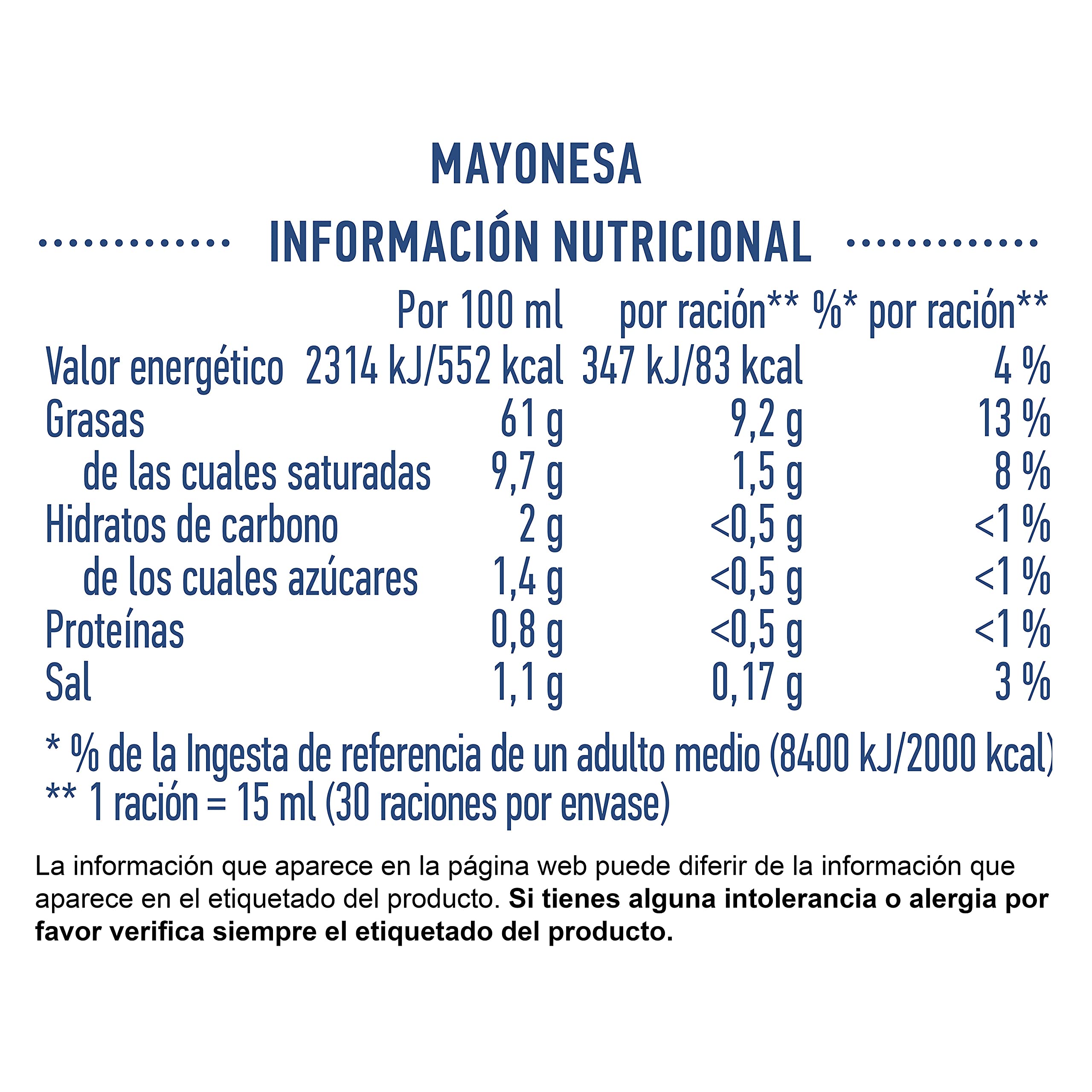 Hellmann's Mayonesa en Tarro pack 2 x 450 ml