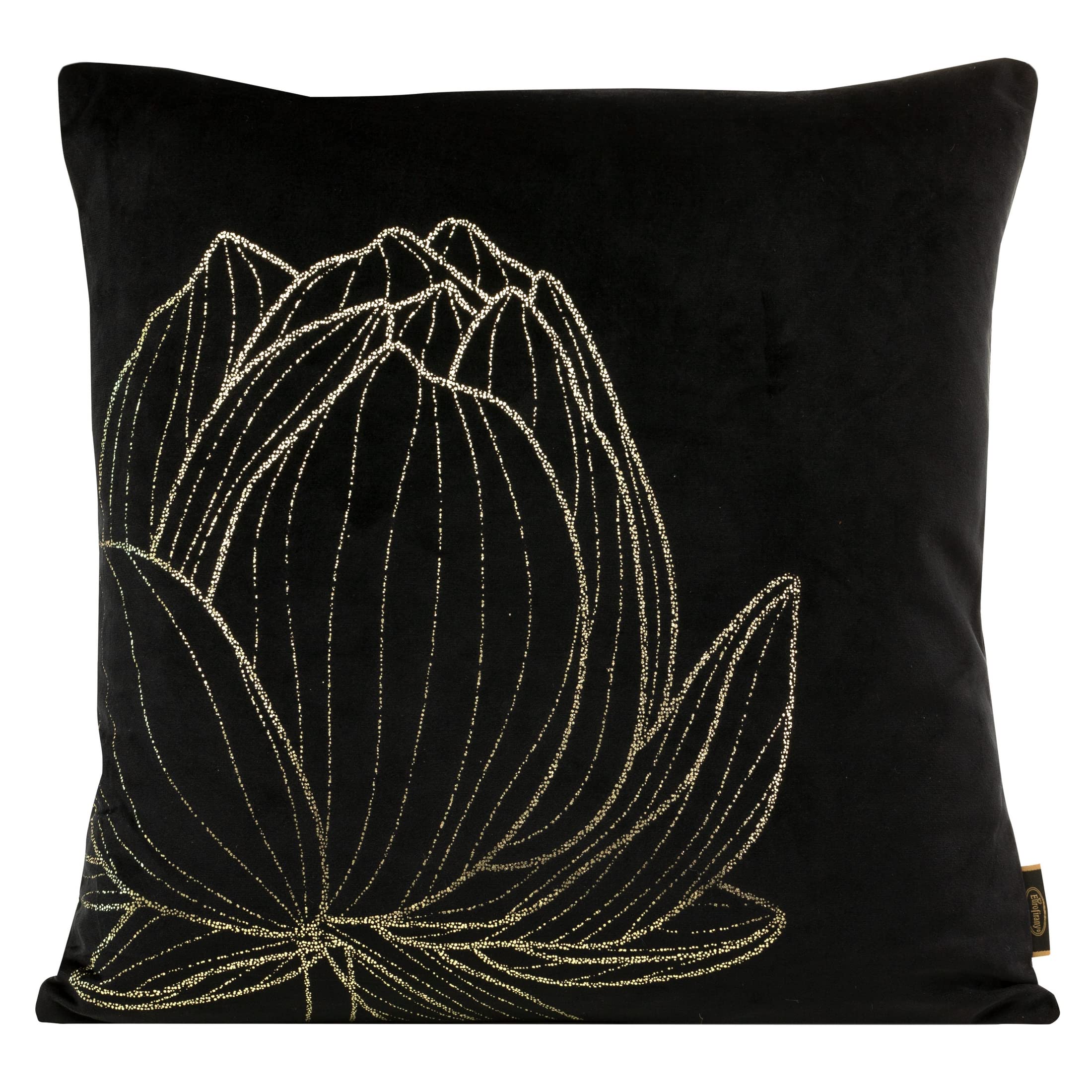 Housse de coussin velours doux noir 45x45 pour canapé confortable et chic