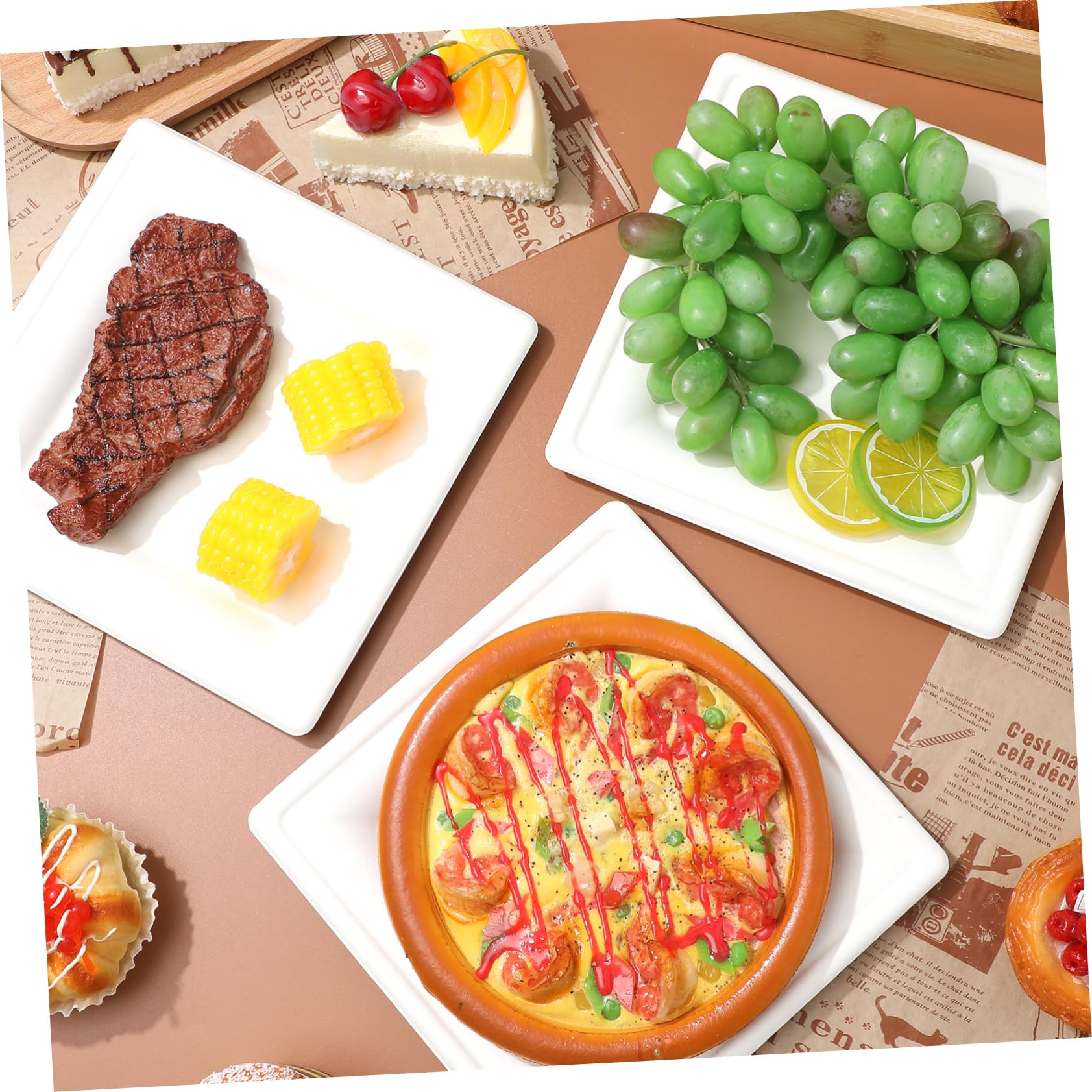 COLLBATH 50pezzi Piatti Usa e Getta Quadrati Spessi Da Vassoi Resistenti Per Compleanni Picnic e Eventi Per Dessert e Pasti Principali Facili Da Utilizzare Necessità Di Lavaggio