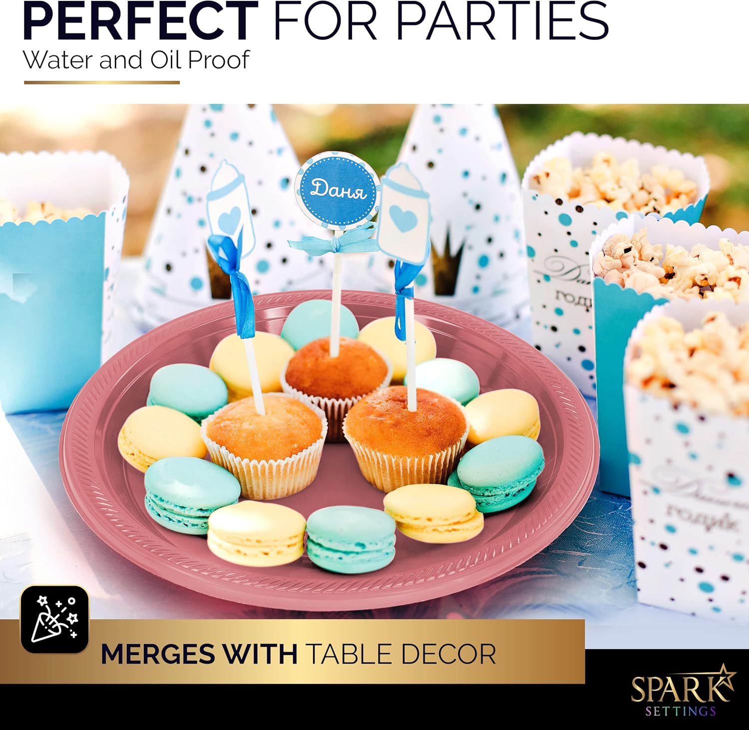 Disposable Plastic Plates Pink, 10.4 Inches Plastic Dinner Plates, Strong and Sturdy Disposable Plates for Party, Dinner, Holiday, Picnic, or Travel Party Plates, Pack of 50 - Image 5