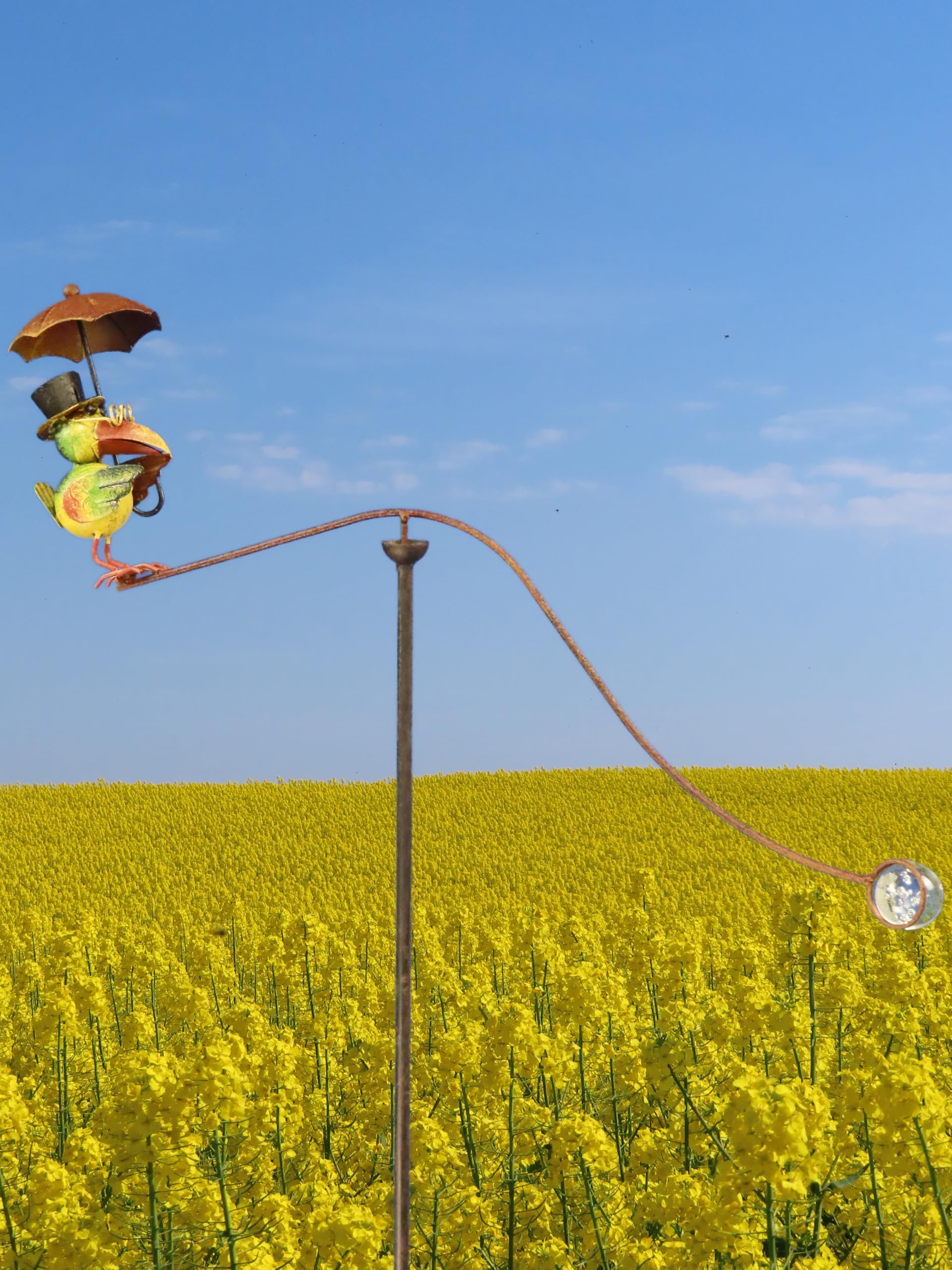 Pommerntraum ®| Windspiel Rabe Gartenwippe Metallwindspiel Vogel Vögel