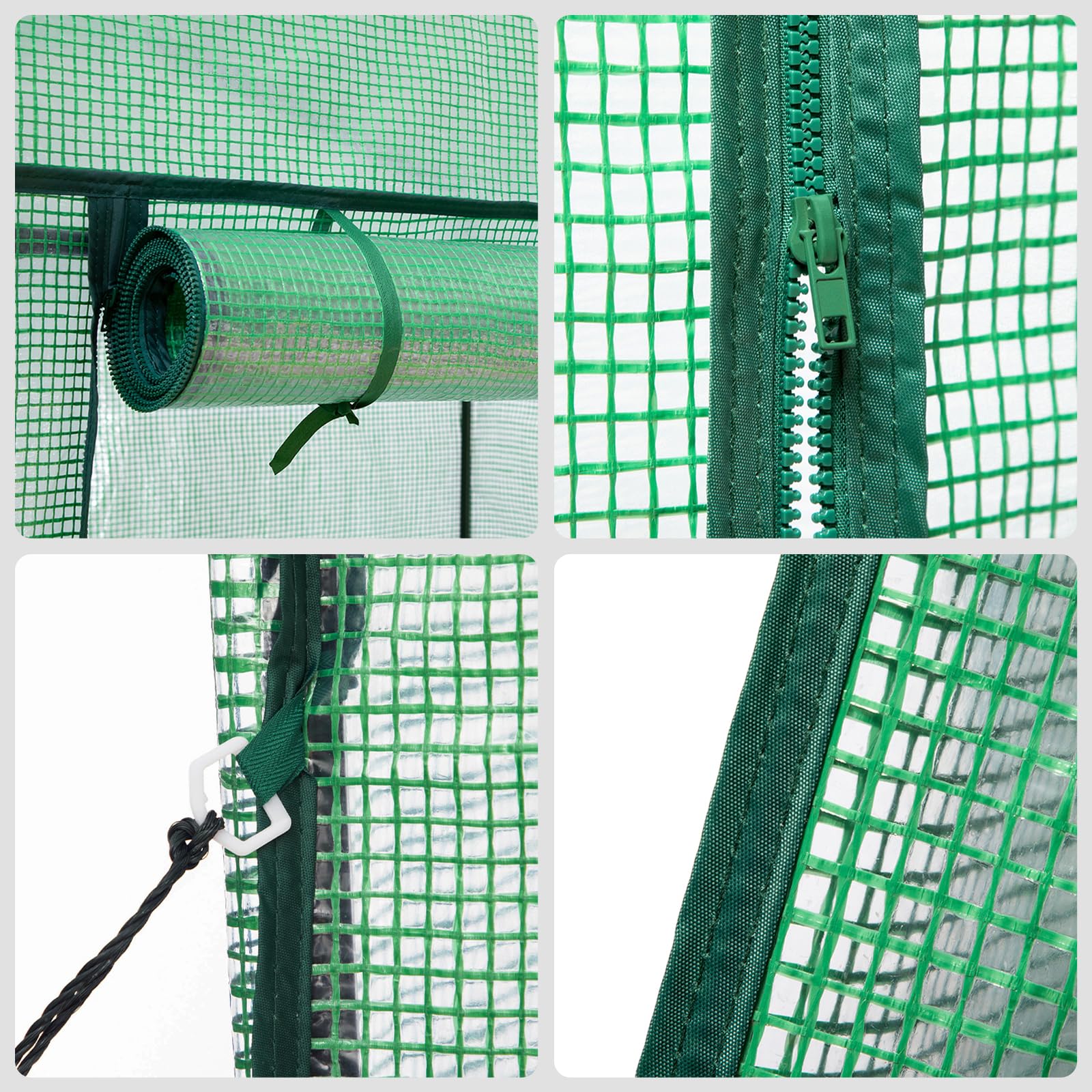 LARMNEE Serra da Giardino con Tetto a Punta, Serra per Pomodori, con Sportello Avvolgibile, per Balcone, Terrazza, Resistente alle Intemperie Anti-UV, Facile per Verdure, Fiori, Verde EGN18GH02
