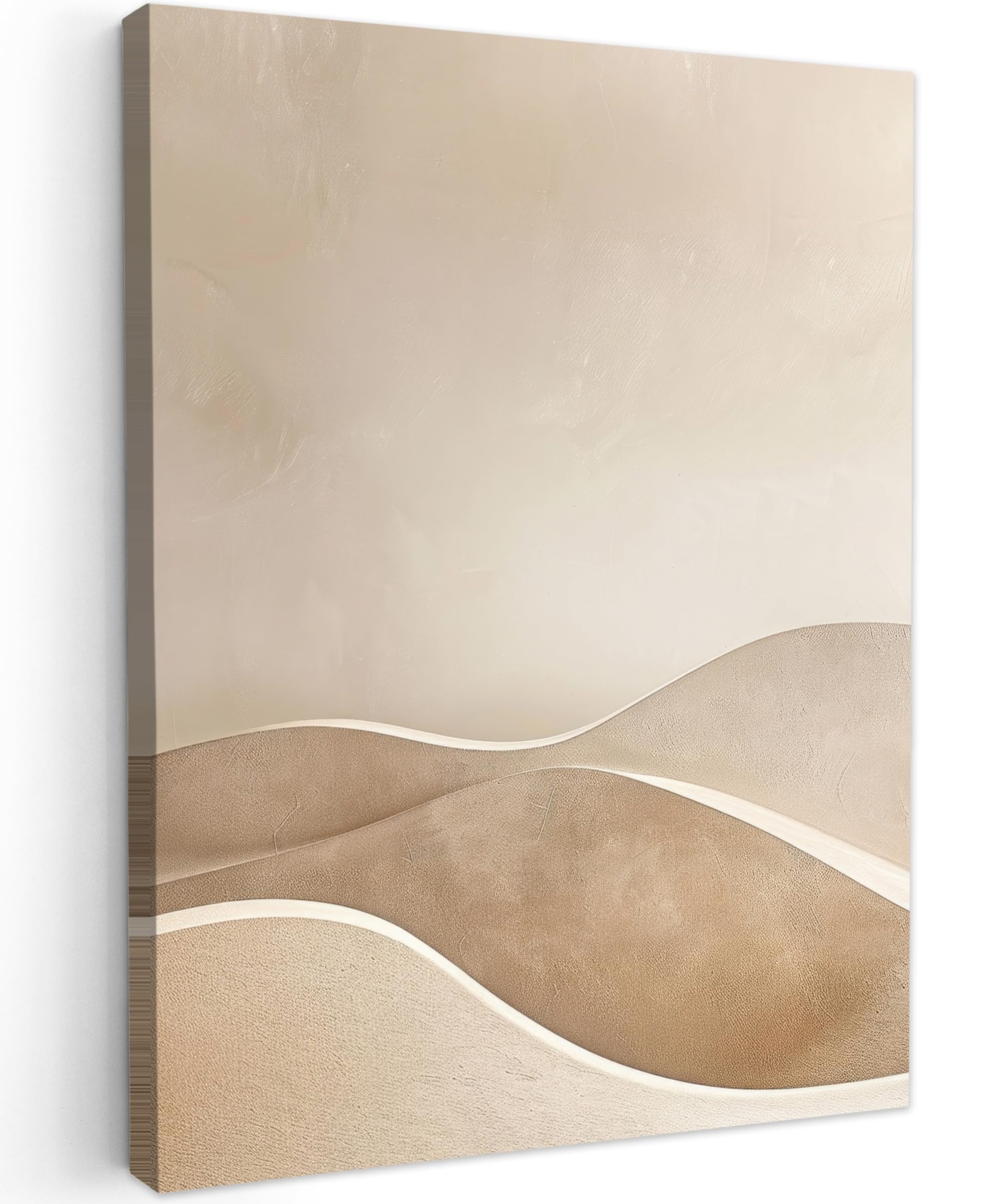 MuchoWow© Canvas Wall Art 20"x28" / 50x70 cm Decor Prints for Living Room Decorative Canvases Hall Artwork Beige - Hills - Pattern — image 1