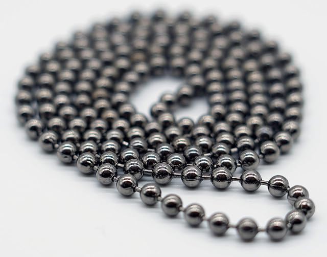 Premium UK Blinds Metal Chain for Roller, Roman, Day & Night Blinds, Vision, Mirage Blinds (Gunmetal Black, 70cm (140cm loop))