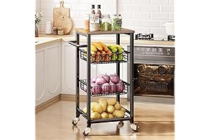 Kitchen Fruit Basket with 4 Tier and Wheels
