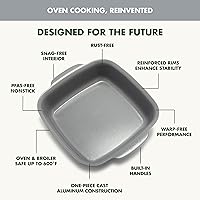 Vista 4 de GreenPan Premiere Ovenware - Molde de cerámica antiadherente para hornear pasteles de 8 pulgadas, cuadrado de aluminio fundido, sin deformación