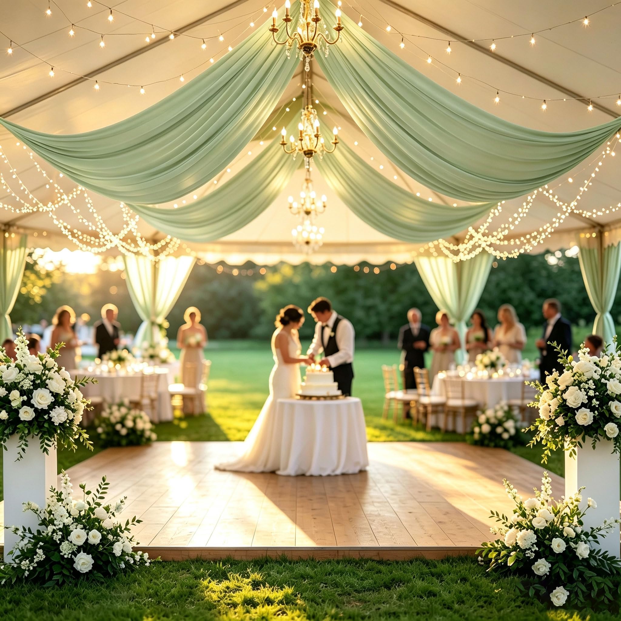 2 Paneles de Paño para Techo 150x600cm para Bodas y Fiestas