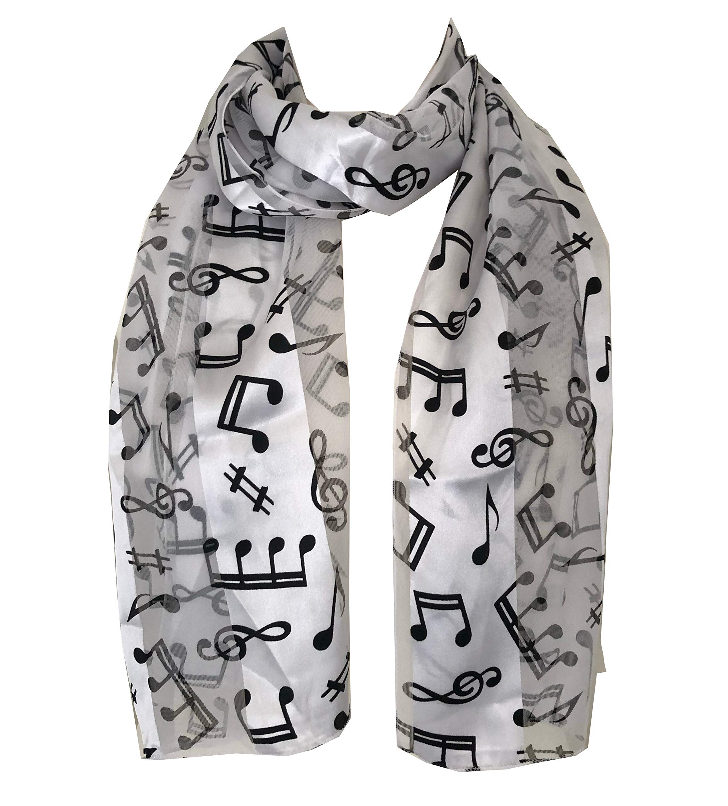 Pamper Yourself Now Musical Notes and treble clef thin scarf. Great present/gift for music lovers, Lovely music scarf for choirs and musical groups.
