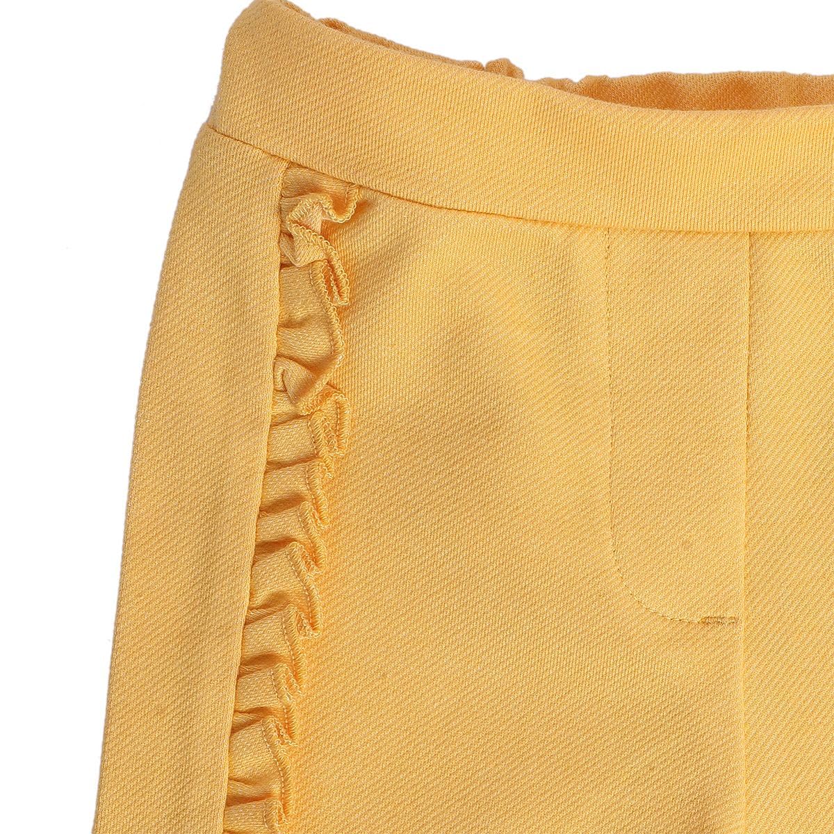 miniklub Baby Girls Adjustable Elastic Full Length Yellow Color Knit Jegging (18-24M) 3