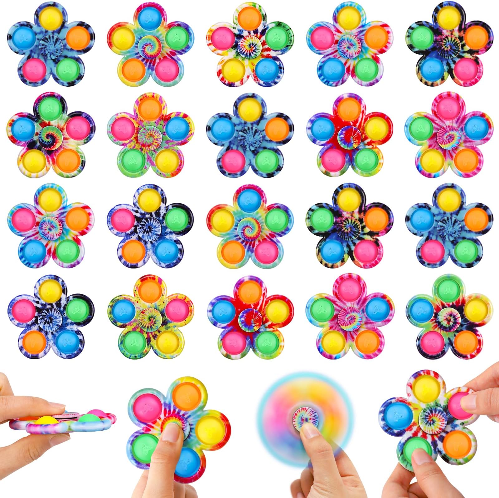 - 24 Pack Party Favors Fidget Spinners Bulk for Kids Adult, Sensory Fidget Toys, Gift Box Toys for Classroom Prizes Rewards Goodie Bags Stuffers Gifts for Kids, Adult Anxiety Sensory Toys