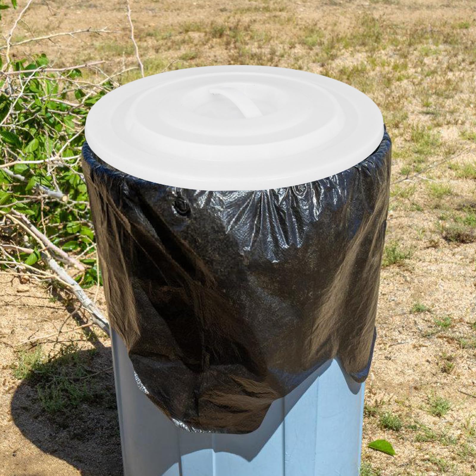 Coperchio Pulizia e Cm della da per Bidone in 40 Spazzatura Abs Installazione Bianco, Facile Contenitori Giardino e Uso Domestico