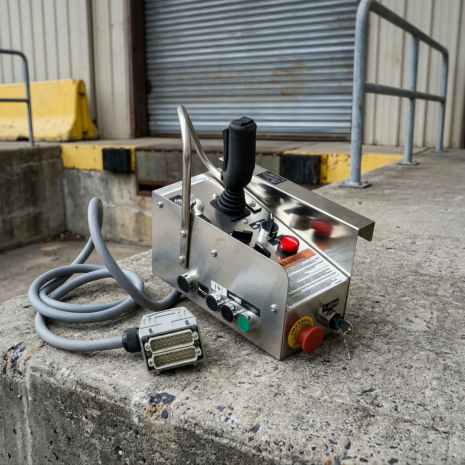 Bedieneinheit mit Spiralkabel Joystick-Steuerung, verschleißfest, Bedienpanel mit Joystick, für Arbeitsbühne, Hebebühne