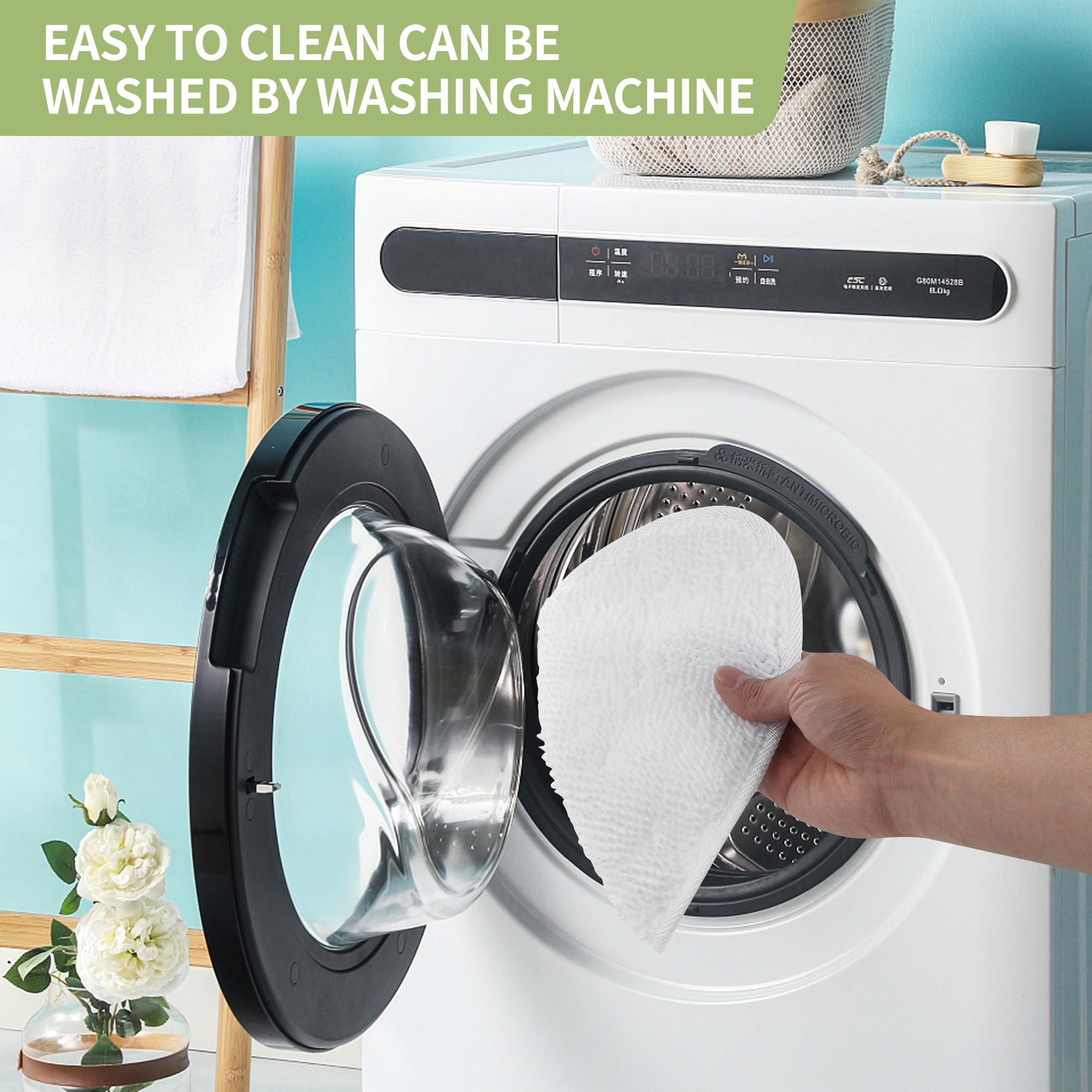 TOATELU Dampfreiniger Ersatzpads 5er Set - Mikrofaser Bezüge Für Vileda Steam Mopp