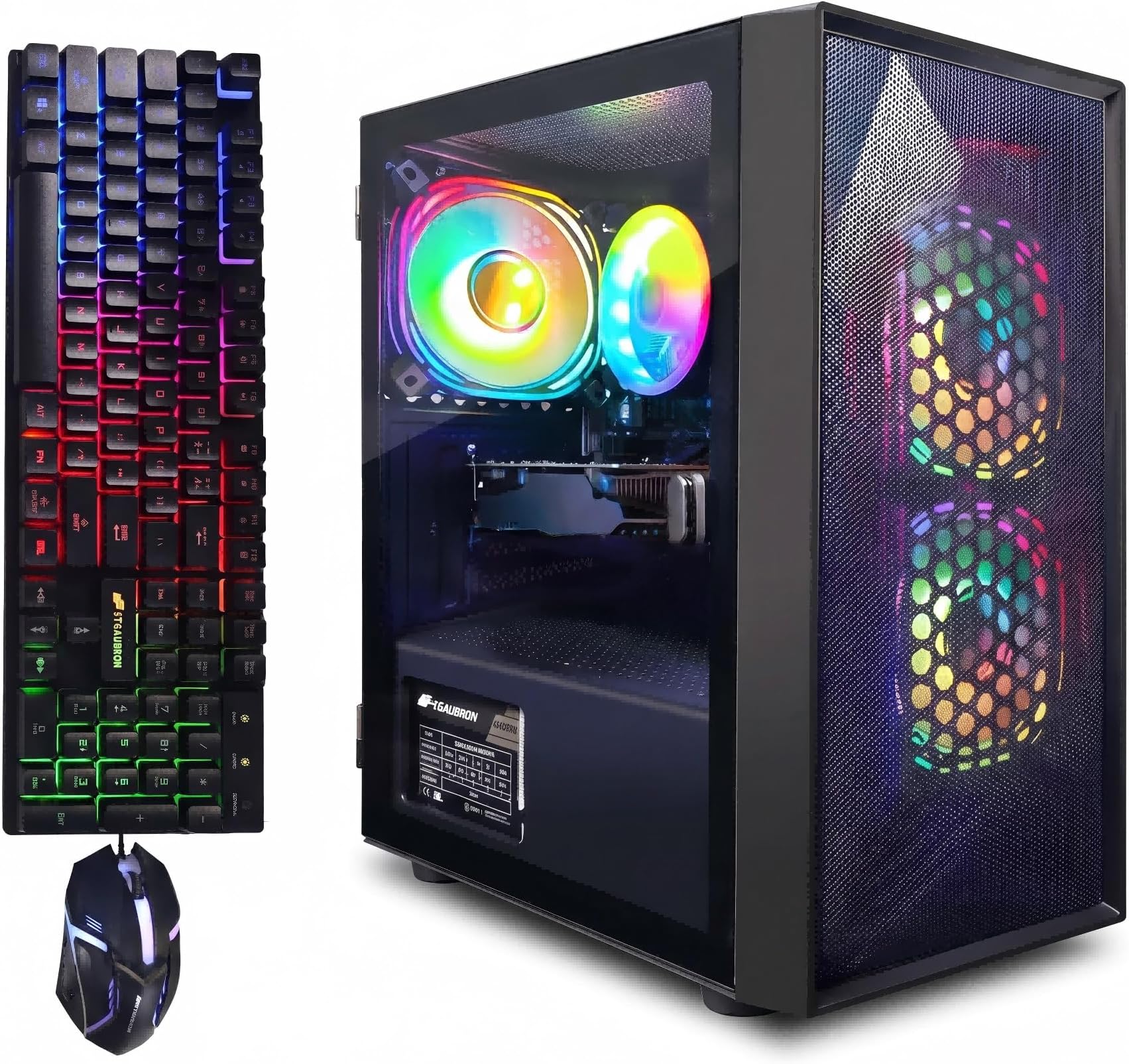 STGAubron Gaming PC Computer Desktop, Intel Core i5-8600 up to 4.3G, Radeon RX 550 4G,16G DDR4, 512G SSD, WiFi 6 5G, BT 5.2, RGB Fan x3, Windows 11 Home
