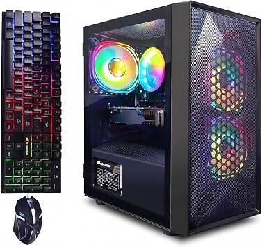 STGAubron Gaming PC Desktop,Corei5 8th Gen,RX 550 4G,16G DDR4,512G SSD | Gaming Computer Tower for Streaming,Video Editing,Home,School,I5 up to 4.3GHz,ARGB Fan,WiFi 6,BT 5.2,4K DP,HDMI,Win11 Home