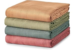 momcozy Baby Muslin Swaddle Blankets – 4-Pack 47x47 inches
