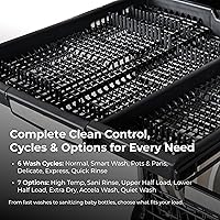 Vista 3 de Kenmore 22-14609 24" Built-In Dishwasher - UltraWash Plus, TurboDry, SmartWash & EasyFlex Third Rack - 15 Place Settings - 45 DBA - ENERGY STAR