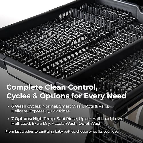 Miniatura 3 de Kenmore 22-14609 Lavavajillas integrado de 24 pulgadas  UltraWash Plus, TurboDry, SmartWash y EasyFlex Tercer Rack  15 ajustes de lugar  45 DB