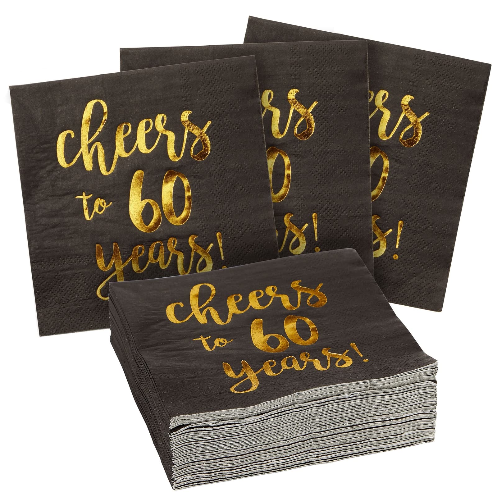 Buy 50 Pack Cheers to 60 Years Cocktail Napkins for 60th Birthday