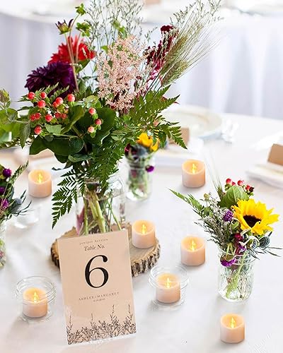 Miniatura 2 de 6 velas de té LED para exteriores, impermeables, recargables, sin llama, parpadeantes, funciona con pilas, para decoración de jardín