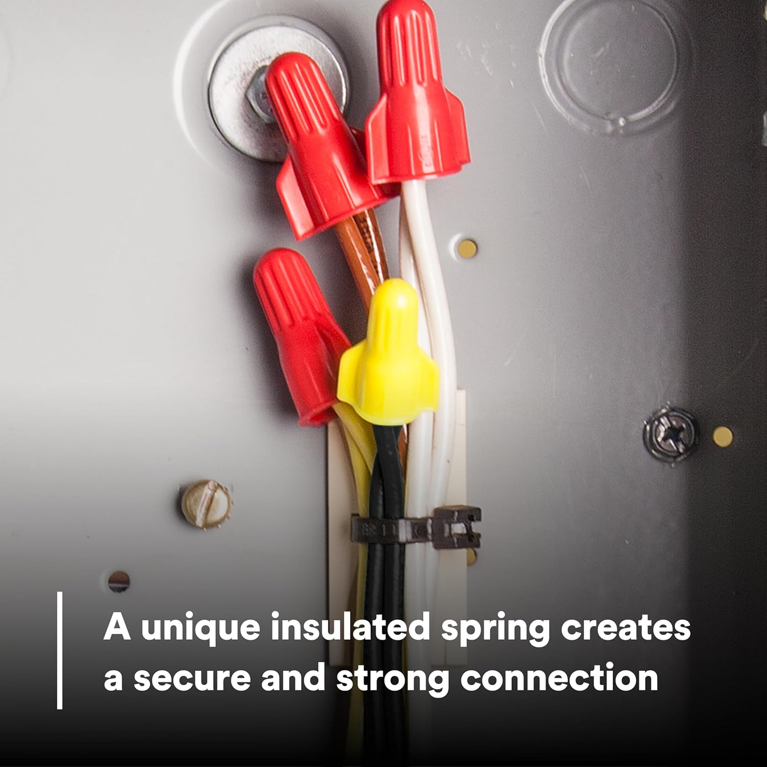 3M Secure Grip Wire Connector SG-Y BAG, Steel Spring Connectors, Yellow Color, Straight Wing Design, Reliable, Insulate, UL Listed, Bag of 500, 18-10 AWG