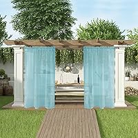 Vista 5 de SpaceDresser - Cortinas transparentes impermeables para exterior para patio - 2 paneles con bolsillo para barra, cortinas de gasa transparentes