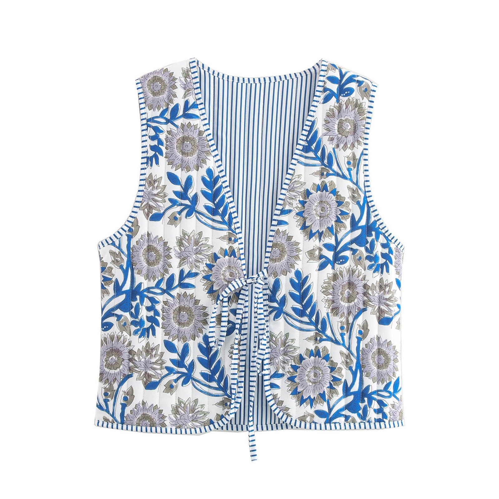 新品 6 ROKU バティック柄 キルティング リバーシブル ベスト F 新品 6 ROKU バティック柄 キルティング リバーシブル ベスト F