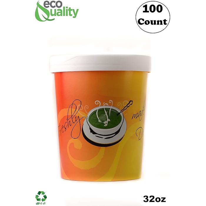 Buy 32 oz Disposable Design Paper Soup Containers [100 Count] Quart