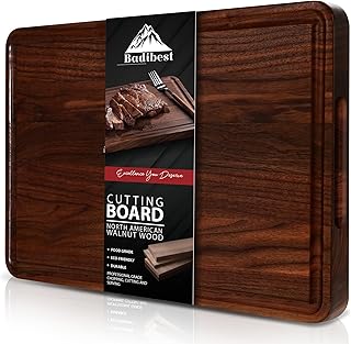 Handcrafted Walnut Wood Cutting Board 18x12, Non Toxic Kitchen Chopping ...
