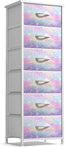 Miniatura 20 de Sorbus Cómoda para niños con 5 cajones, organizador de cofre de almacenamiento, mesita de noche, marco de acero, parte superior de madera,