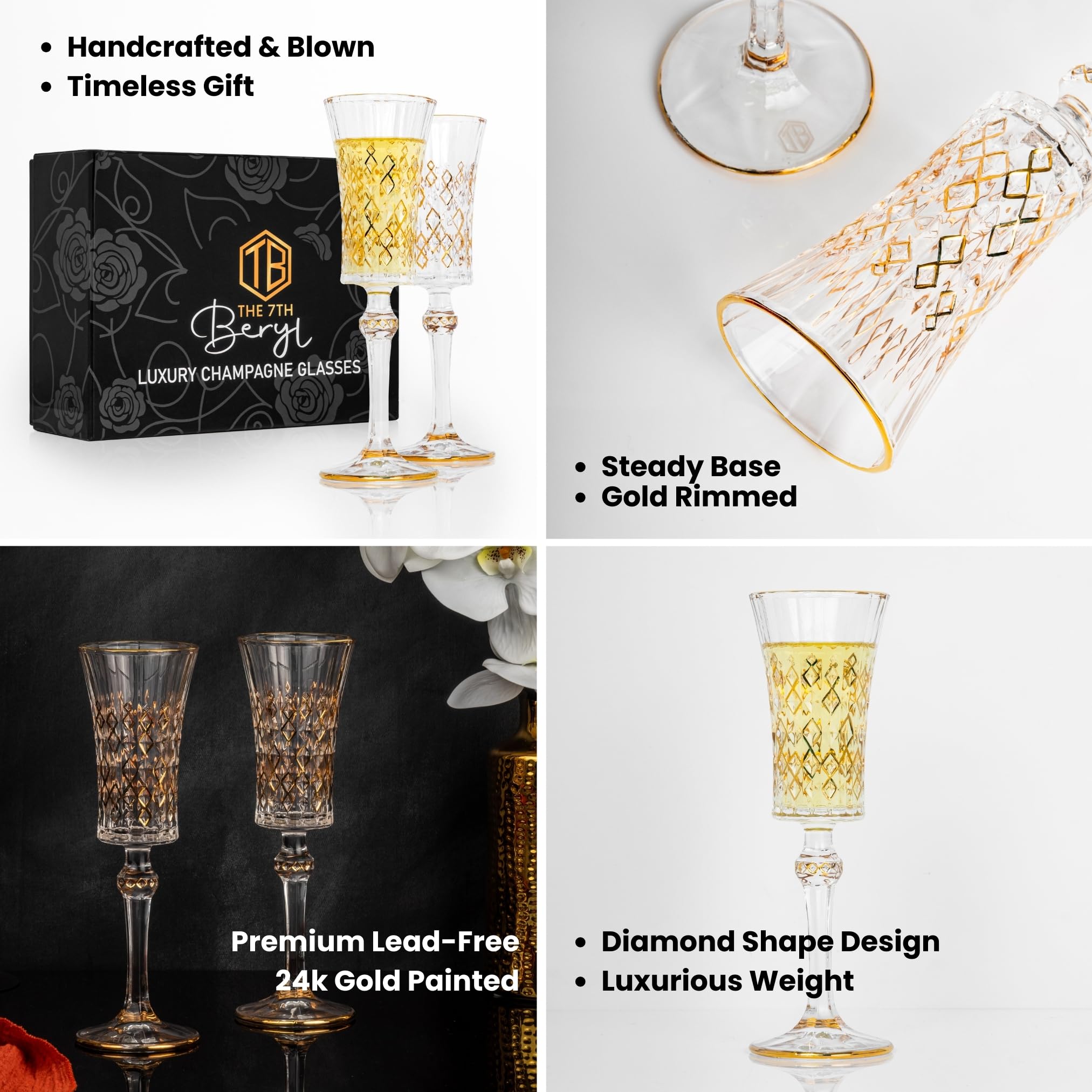 Luxury Champagne Glasses - Set of 2 -5