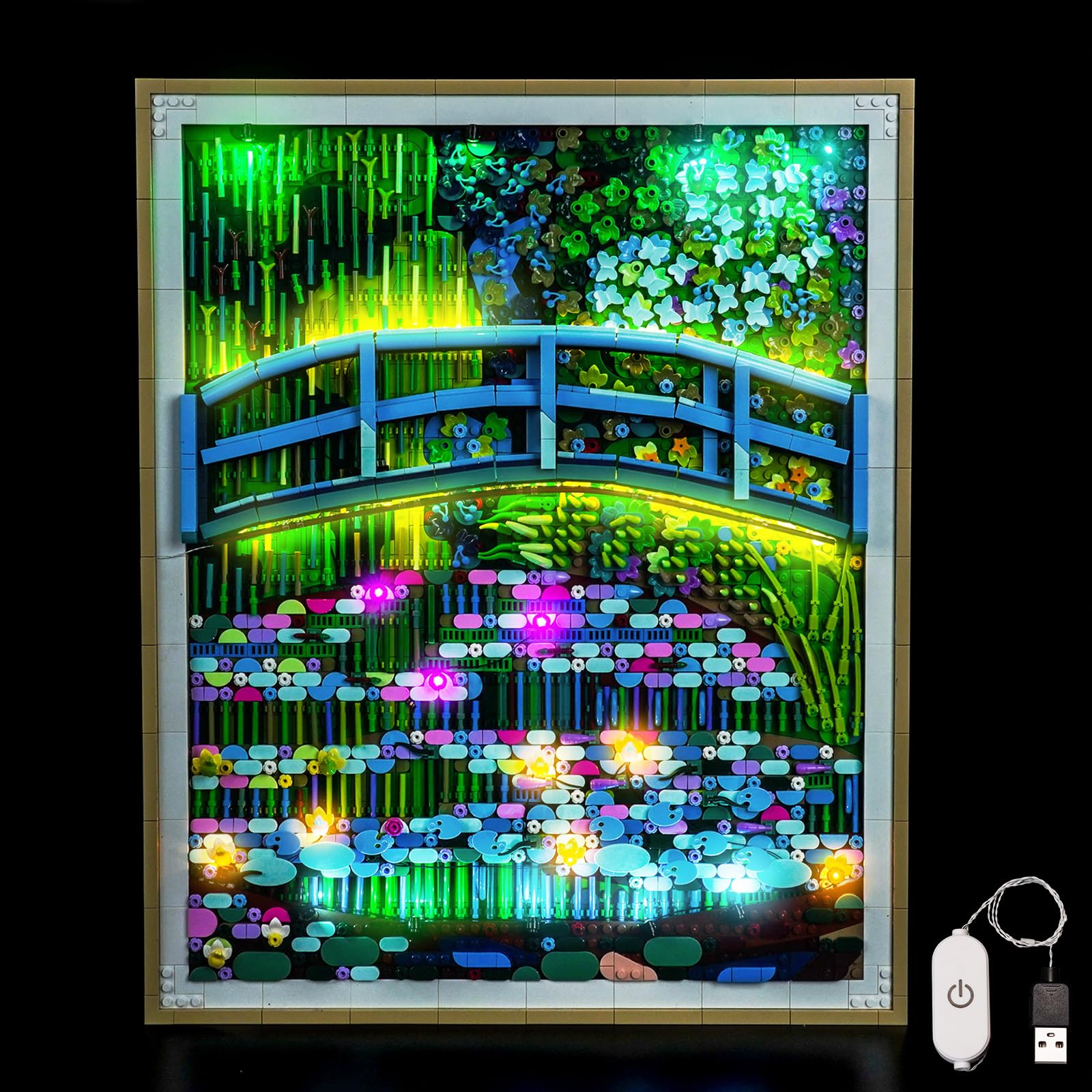 Light Kit Compatible with Lego 31220 Claude Monet – Bridge over a Pond of Water Lilies (No Model), Decoration Lighting Set Compatible with Lego Bridge over a Pond of Water Lilies — image 1