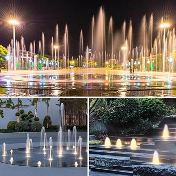 Fountain Light LED Underwater Pond Lights Warm White DC12V IP68 Waterproof Submersible Light for Garden Fountain Pond