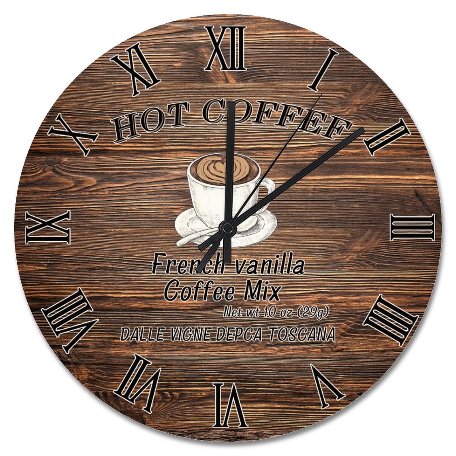 Horloge murale sans tic-tac 38cm pour chambre à coucher bois