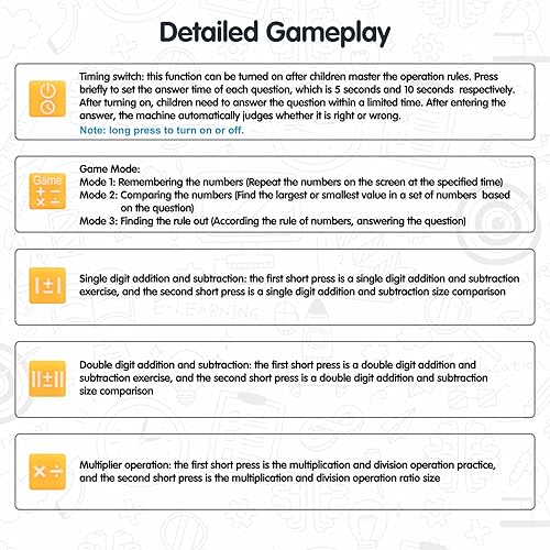 Miniatura 5 de Juegos de matemáticas para niños de 5 6 7 8 años, tableta de escritura LCD para niños, juegos educativos de aprendizaje de matemáticas, regalos